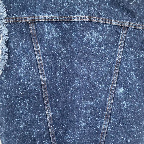 Vintage 80's Levi's Galactic Spotted 4 Pocket Frayed Denim Vest M - Picture 15 of 16